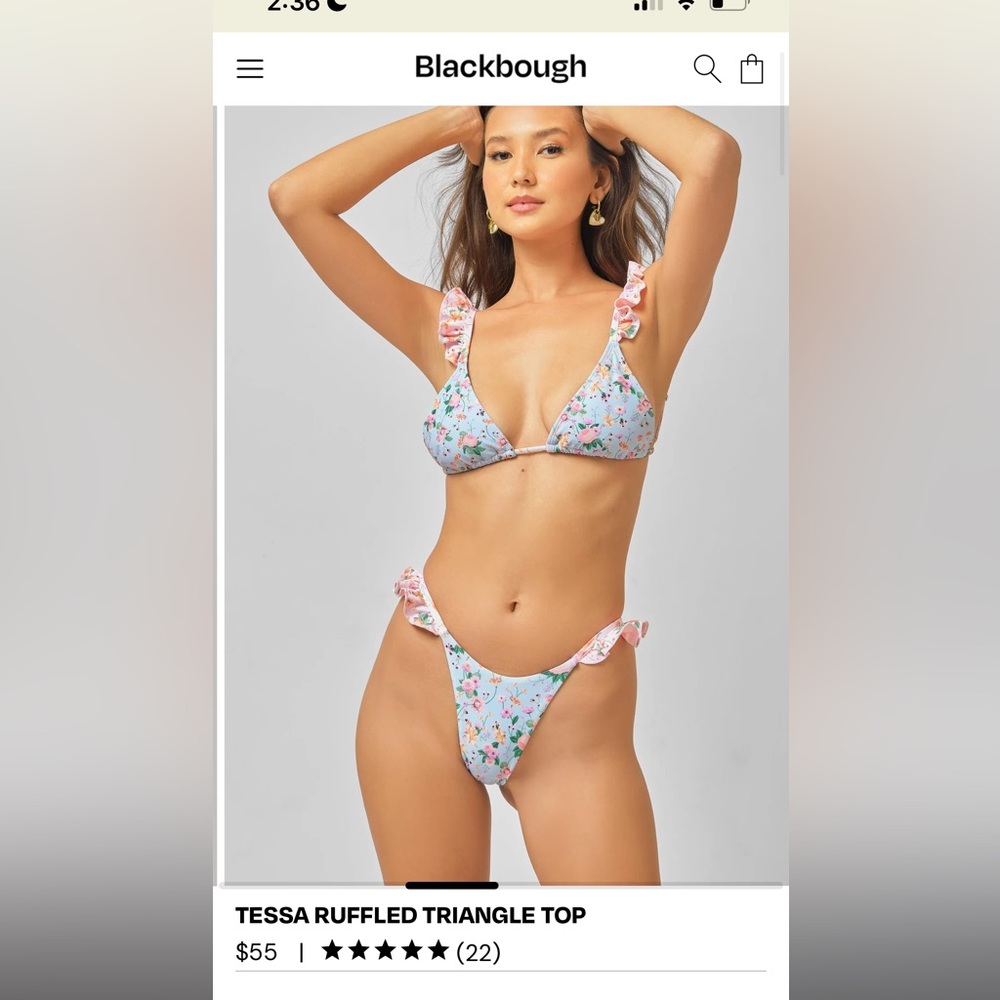 Blackbough Tessa ruffled triangle top & bottoms